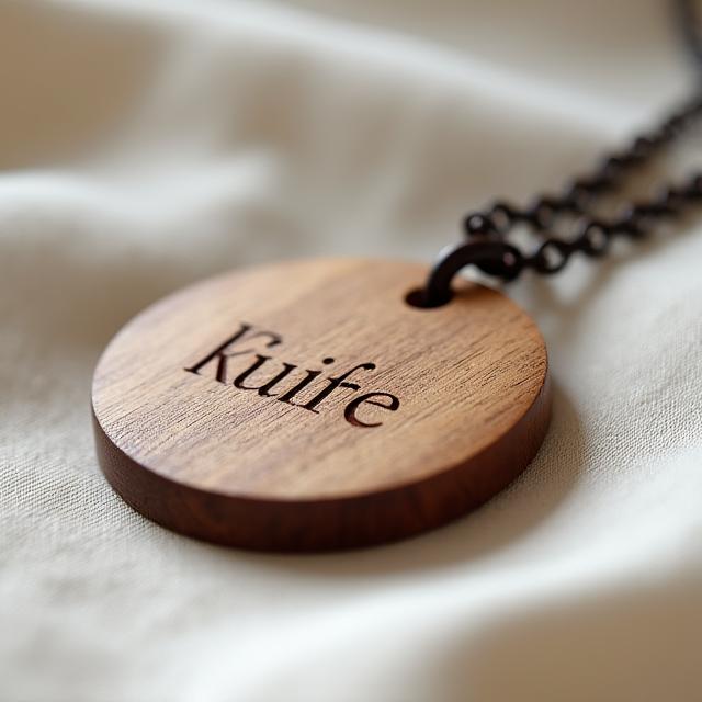Collar personalizado con grabado en madera